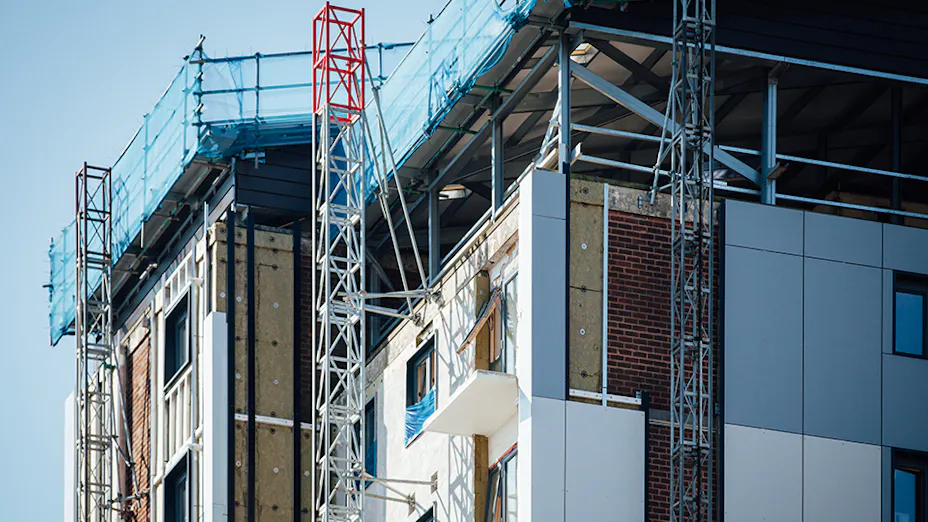 Building facade that is being renovated