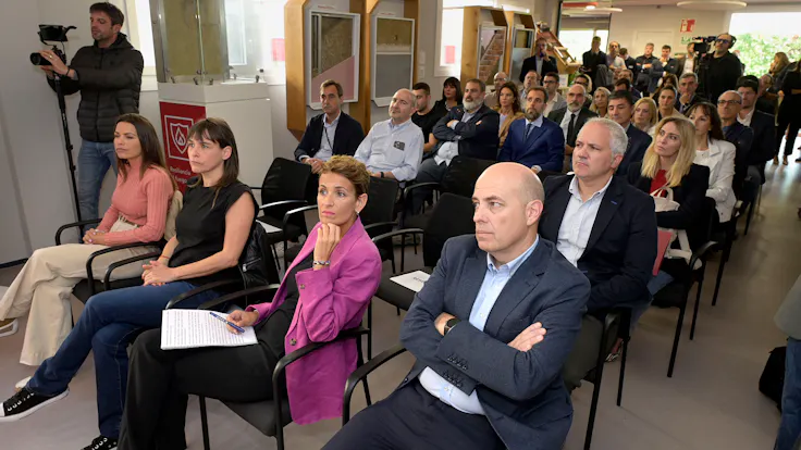EN: Opening of the Caparroso office renovation, Navarra, Spain. Press conference.ES: Inauguración rehabilitación oficinas Caparroso, Navarra. Rueda de prensa.