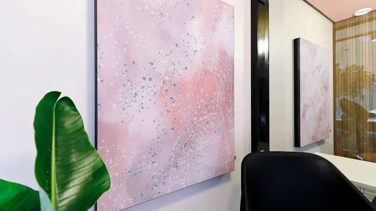 Cellular Office in Paytrail in Tampere Finland with Rockfon Canva Wall panel A-Edge and Rockfon Color-all X-Edge
