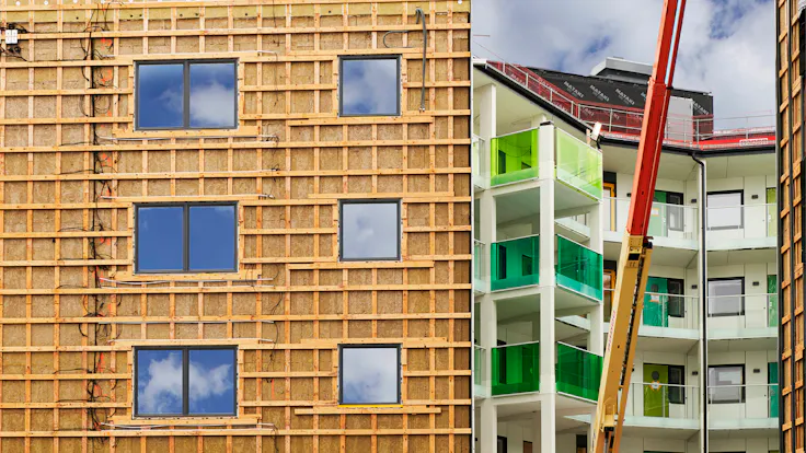 Reference case, Sweden, Linköping, Valla Berså, KL-trä, massive wood, REDAir FLEX, apartments