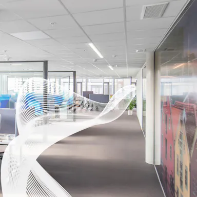 campaign illustration, dB campaign, dB range, office, sound wave, sound insulation, sound absorption