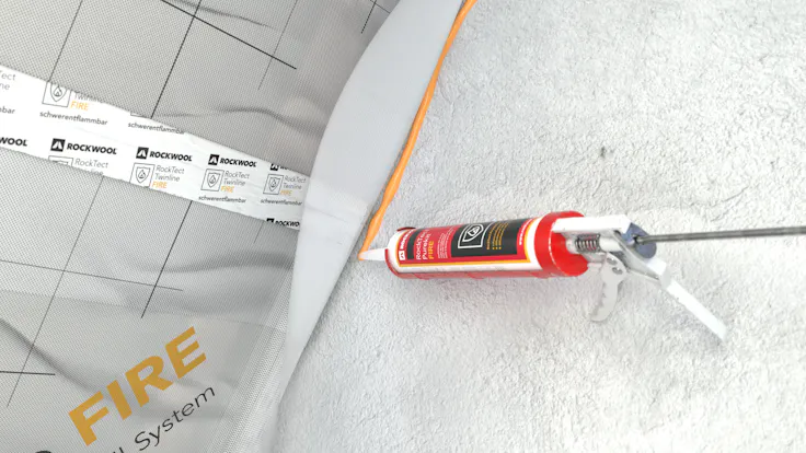RockTect Firewall System, fire protection, indoor, illustration working steps, density glue, germany
