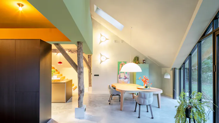 Living room in Boerderij, Havelte, the Netherlands in Havelte Netherlands with Rockfon Mono Acoustic TE-Edge