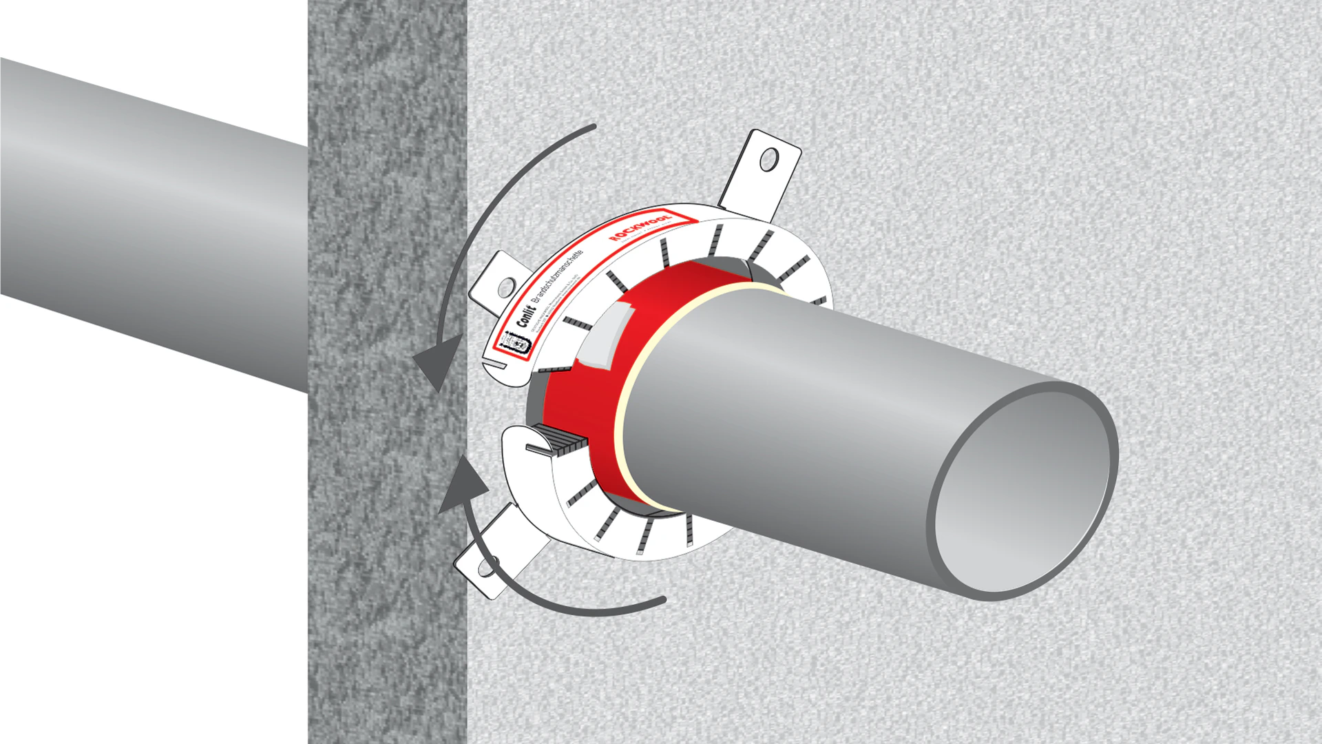 illustration, hvac, conlit brandschutzmanschette, germany, steps