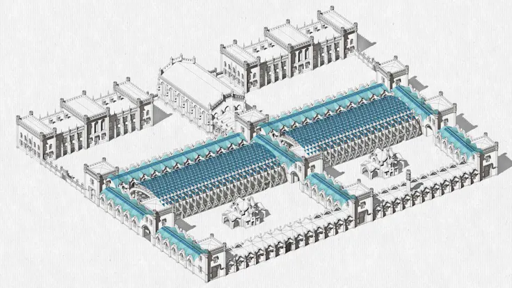 RU, Palace Stables in Peterhof, Concept of Ceiling, Story, Architect Competition