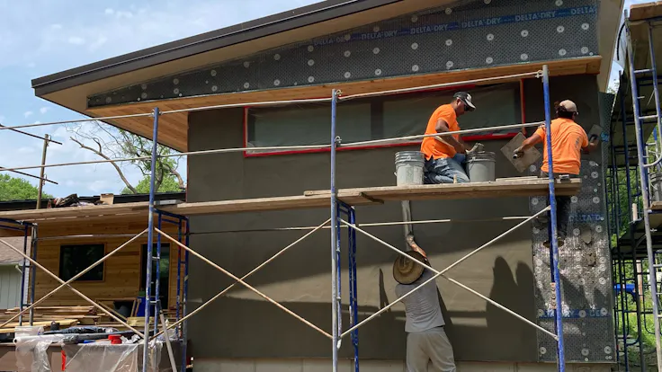 Stucco Cladding InstallationPretty Good House - Catalyst ConstructionKansasStucco Install