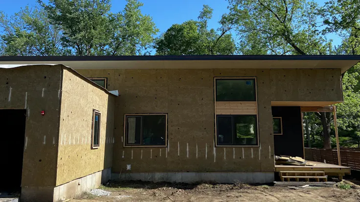 Stucco Cladding InstallationPretty Good House - Catalyst ConstructionKansasComfortboard Installation