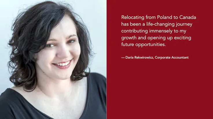 Careers Page Testimonial. Daria Rekwirowicz, Corporate Accountant