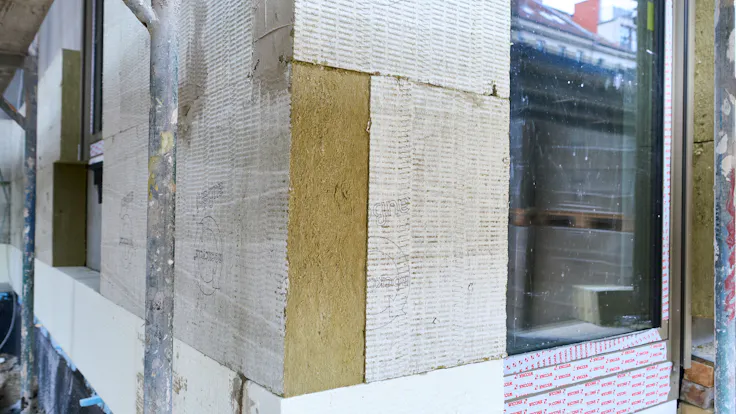 new residential and commercial buildings, facade, facade insulation, etics, coverrock X-2, neubau wohn- und geschäftshäuser, fassade, fassadendämmung, wärmedämmverbundsystem, germany, bernauer straße, reference case DE, FB-Job 2338