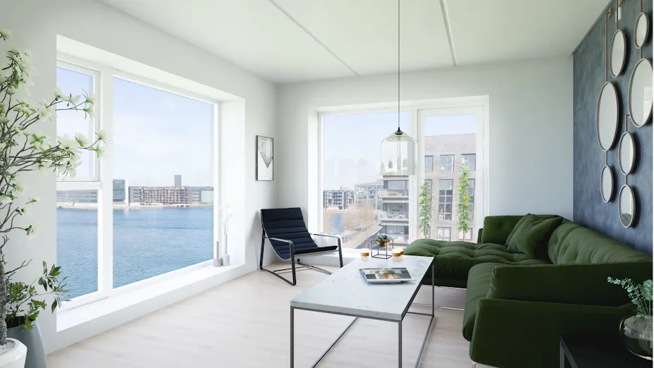 Living room with a sea view