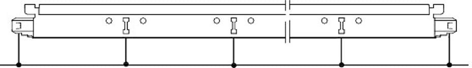Position des lumières et trous de suspension
