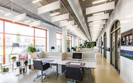 Rockfon® Contour™ Acoustic Baffles Provide Quietness and Visual Interest in Commercial Interiors