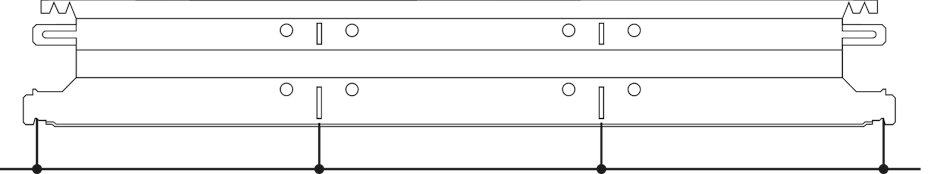 Position of slots and suspension holes
