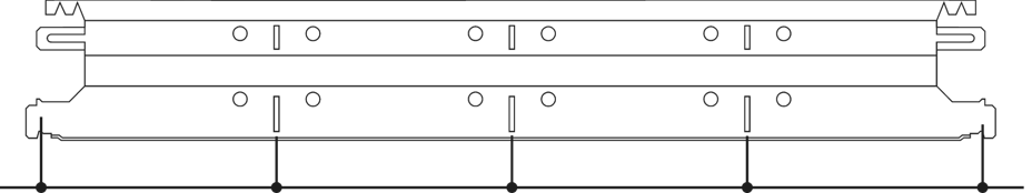 Position of slots and suspension holes