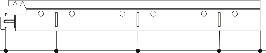 Position of slots and suspension holes